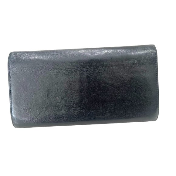 CARTIER: Black Leather Double C Logo Long Wallet #1300 - Picture 2 of 9